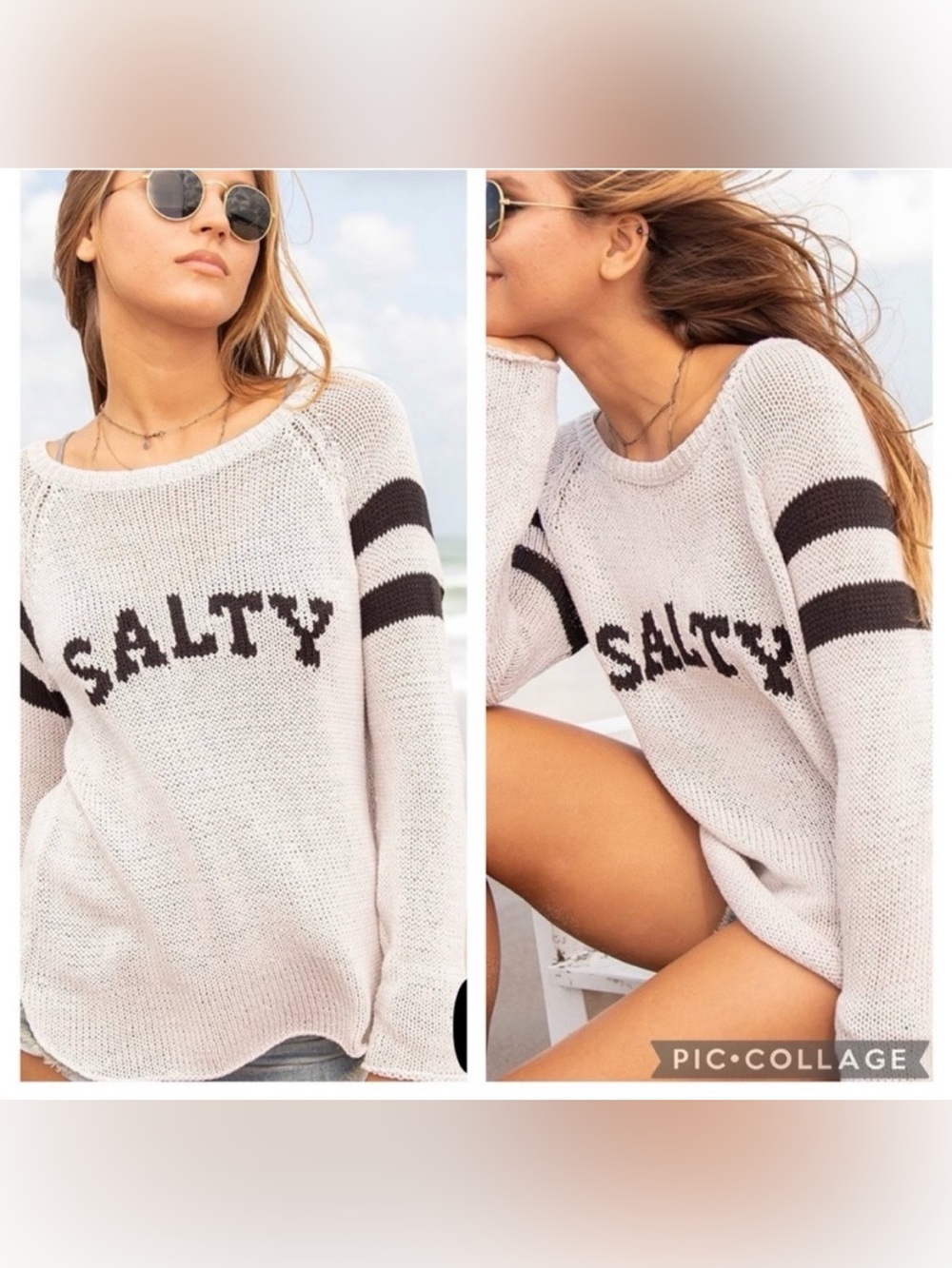 WOODEN SHIPS- Salty Raglan Sweater Grey Black Size M/L